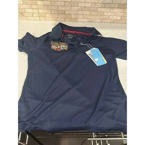 Embroidered Seven Dwarfs Mine Train Polo Shirt. Navy blue brand new ba
